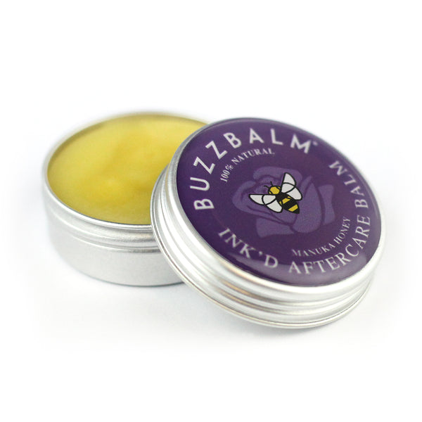 BuzzBalm Ink’d Aftercare Balm a Tattoo Aftercare Cream - All Natural Organic Tattoo Cream with Melixir® that Moisturises Permanent Tattoos Keeping Colours Looking Vibrant