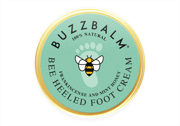 Foot Cream for Cracked Heels and Dry Skin Buzzbalm's Bee Heeled Heel Balm with Melixir®- Natural Cracked Heel Repair Cream with Frankincense & Manuka Honey (85g)